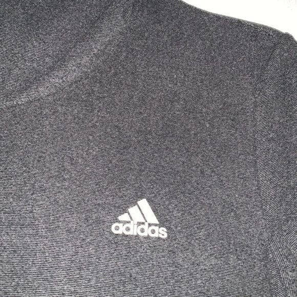 Adidas Womens Cropped Hoodie Pullover Sweatshirt M Black Cotton Blend Long Sleev - Picture 7 of 12